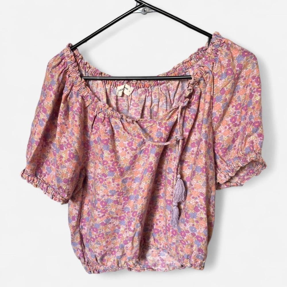 Small Lucky Brand Pink floral print blouse